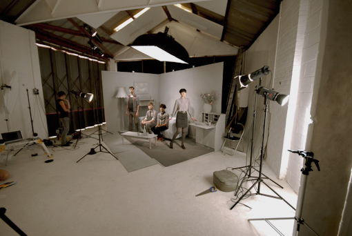 Wide shot of the set/studio